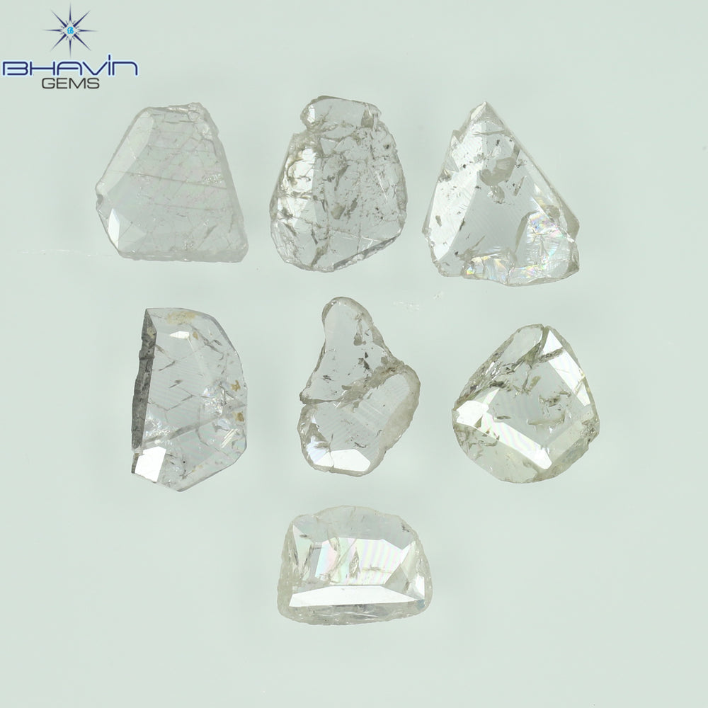 0.97 CT/7 ピース ローズカット ポルキ シェイプ ナチュラル ダイヤモンド ファンシー カラー I1 クラリティ (6.01 MM)