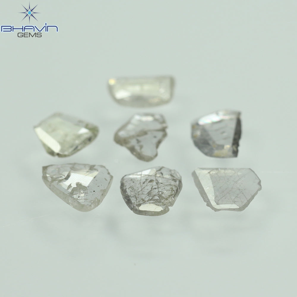 0.97 CT/7 ピース ローズカット ポルキ シェイプ ナチュラル ダイヤモンド ファンシー カラー I1 クラリティ (6.01 MM)