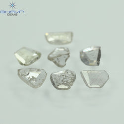 0.97 CT/7 ピース ローズカット ポルキ シェイプ ナチュラル ダイヤモンド ファンシー カラー I1 クラリティ (6.01 MM)