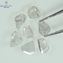 0.97 CT/7 ピース ローズカット ポルキ シェイプ ナチュラル ダイヤモンド ファンシー カラー I1 クラリティ (6.01 MM)