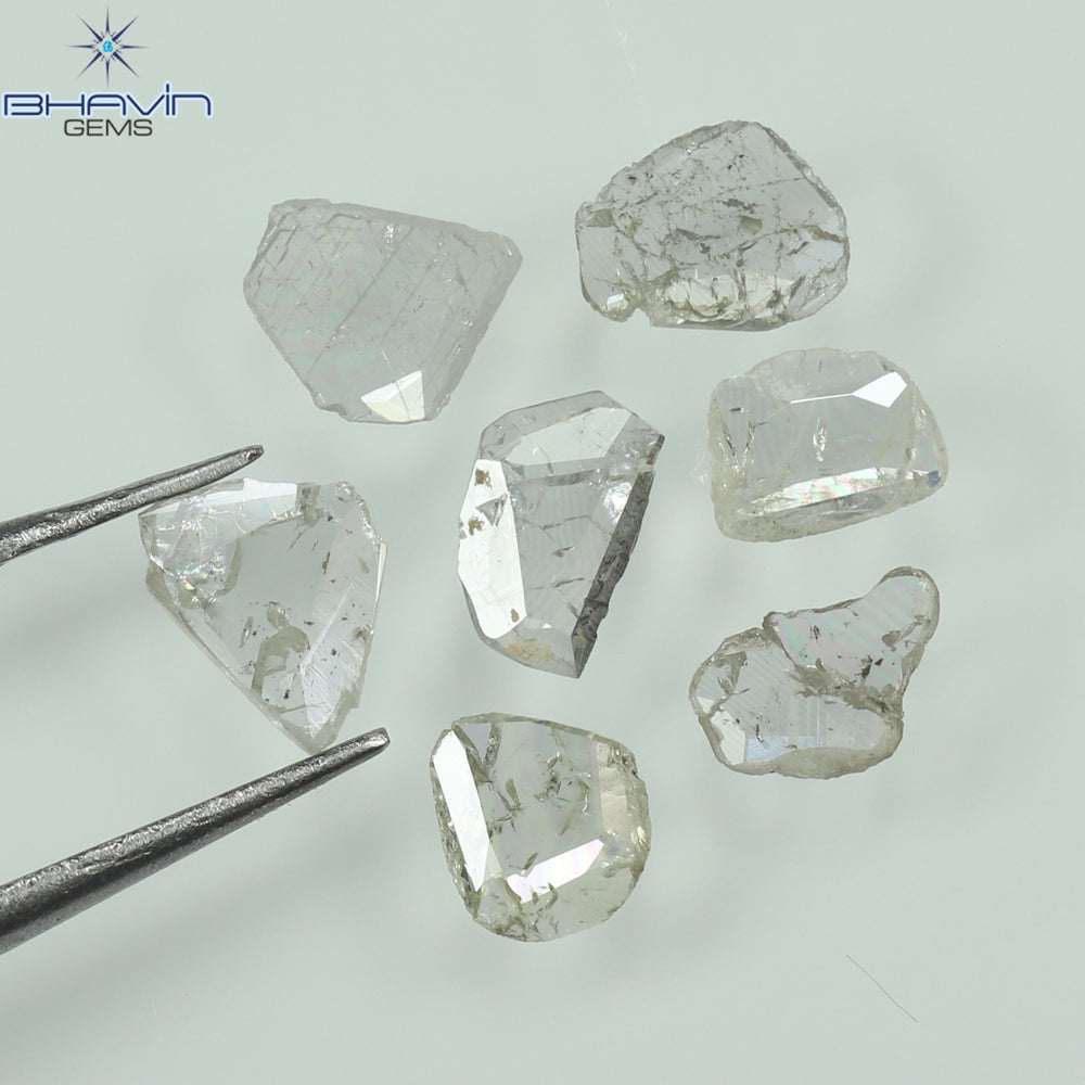 0.97 CT/7 ピース ローズカット ポルキ シェイプ ナチュラル ダイヤモンド ファンシー カラー I1 クラリティ (6.01 MM)