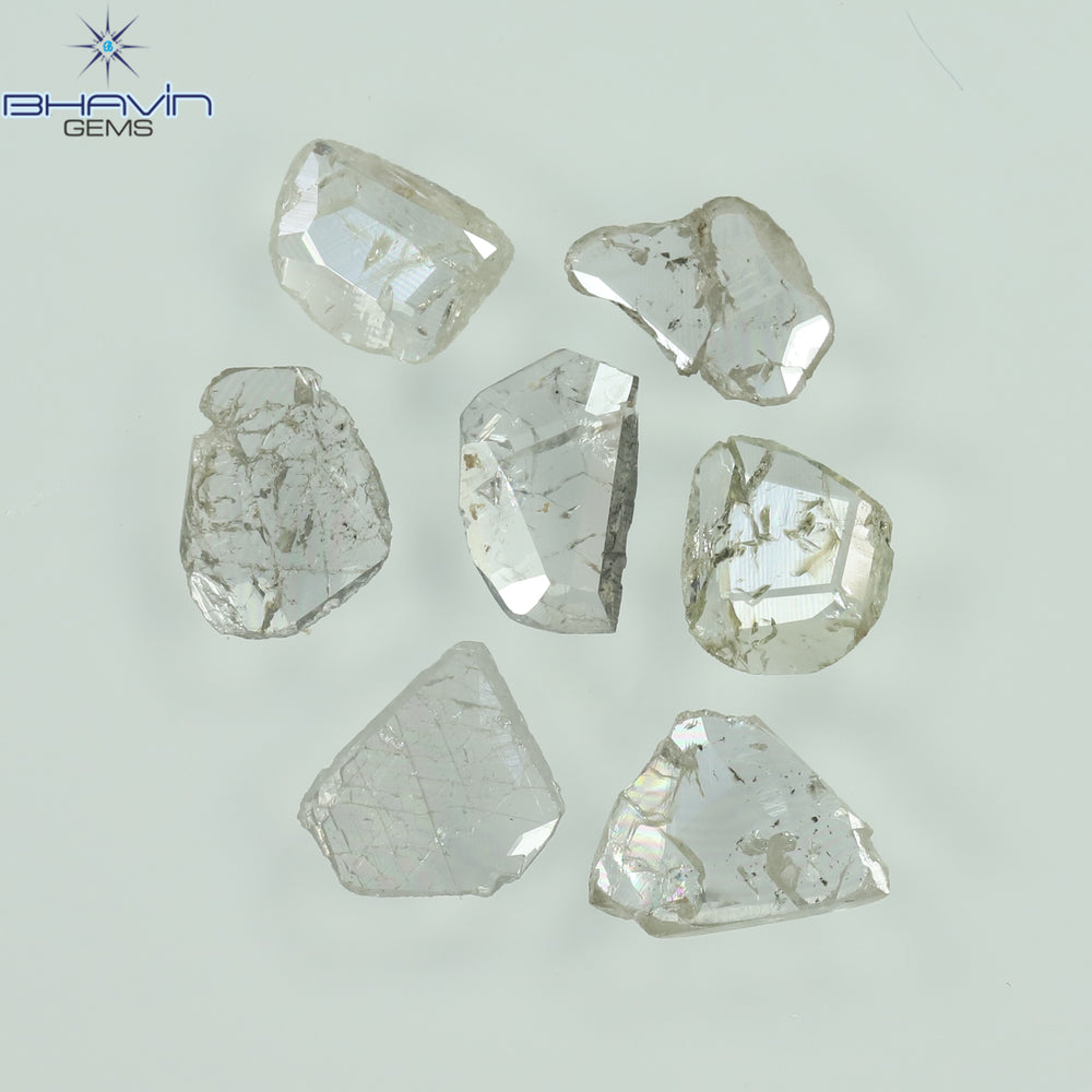 0.97 CT/7 ピース ローズカット ポルキ シェイプ ナチュラル ダイヤモンド ファンシー カラー I1 クラリティ (6.01 MM)