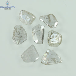 0.97 CT/7 ピース ローズカット ポルキ シェイプ ナチュラル ダイヤモンド ファンシー カラー I1 クラリティ (6.01 MM)