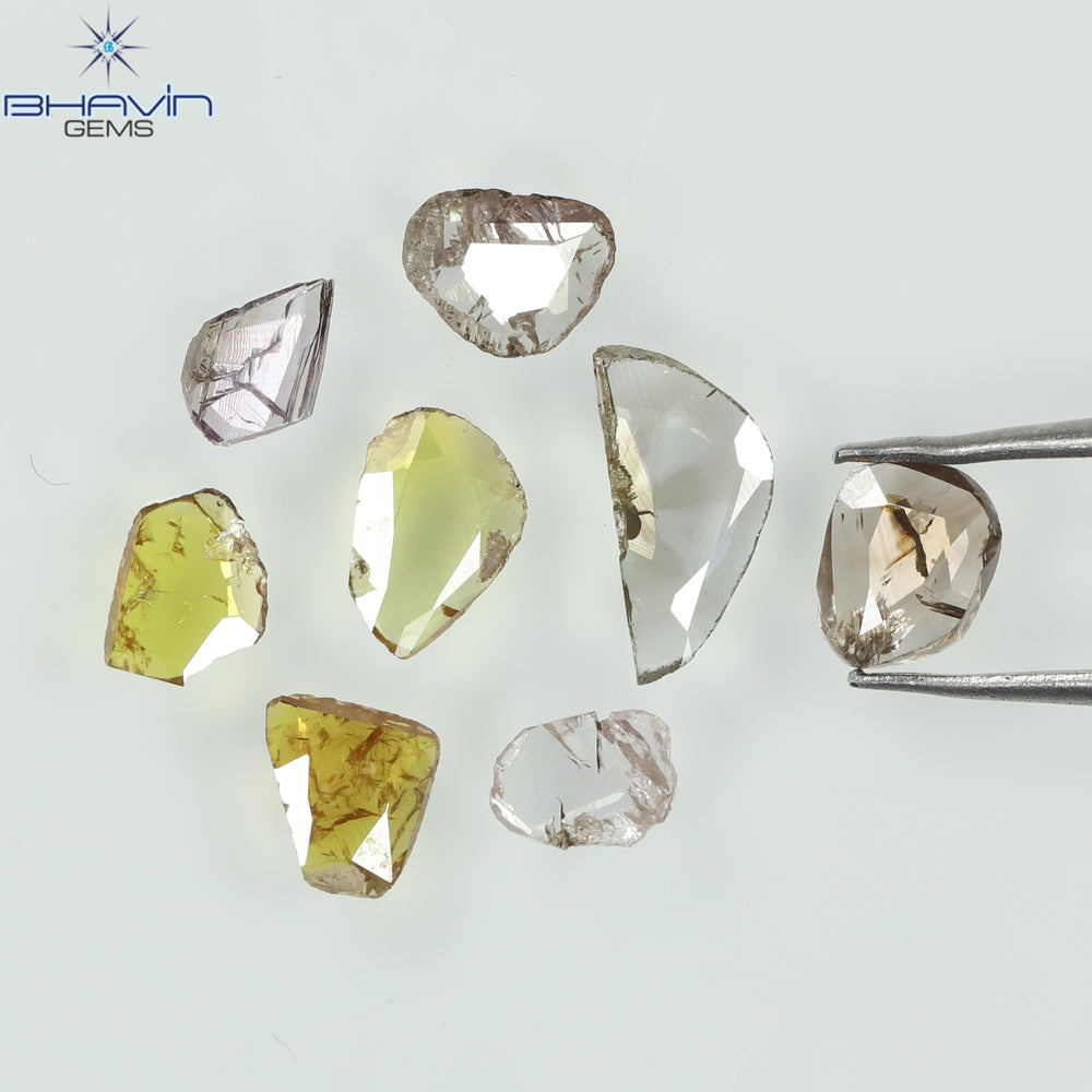 1.05 CT/8 Pcs Slice (Polki) Shape Natural Diamond Mix Color I2 Clarity (4.62 MM)
