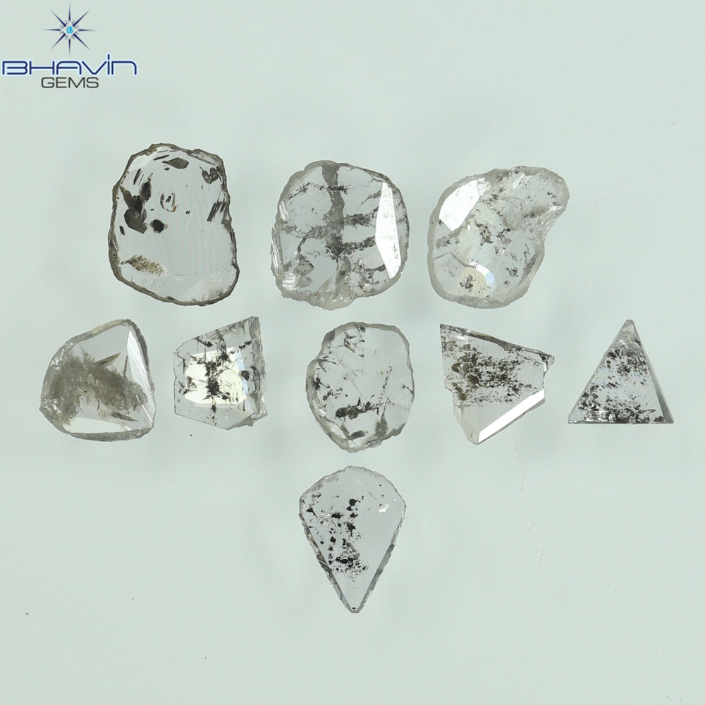 0.63 CT/9 Pcs Slice (Polki) Shape Natural loose Diamond Salt And Pepper Color I3 Clarity (4.50 MM)