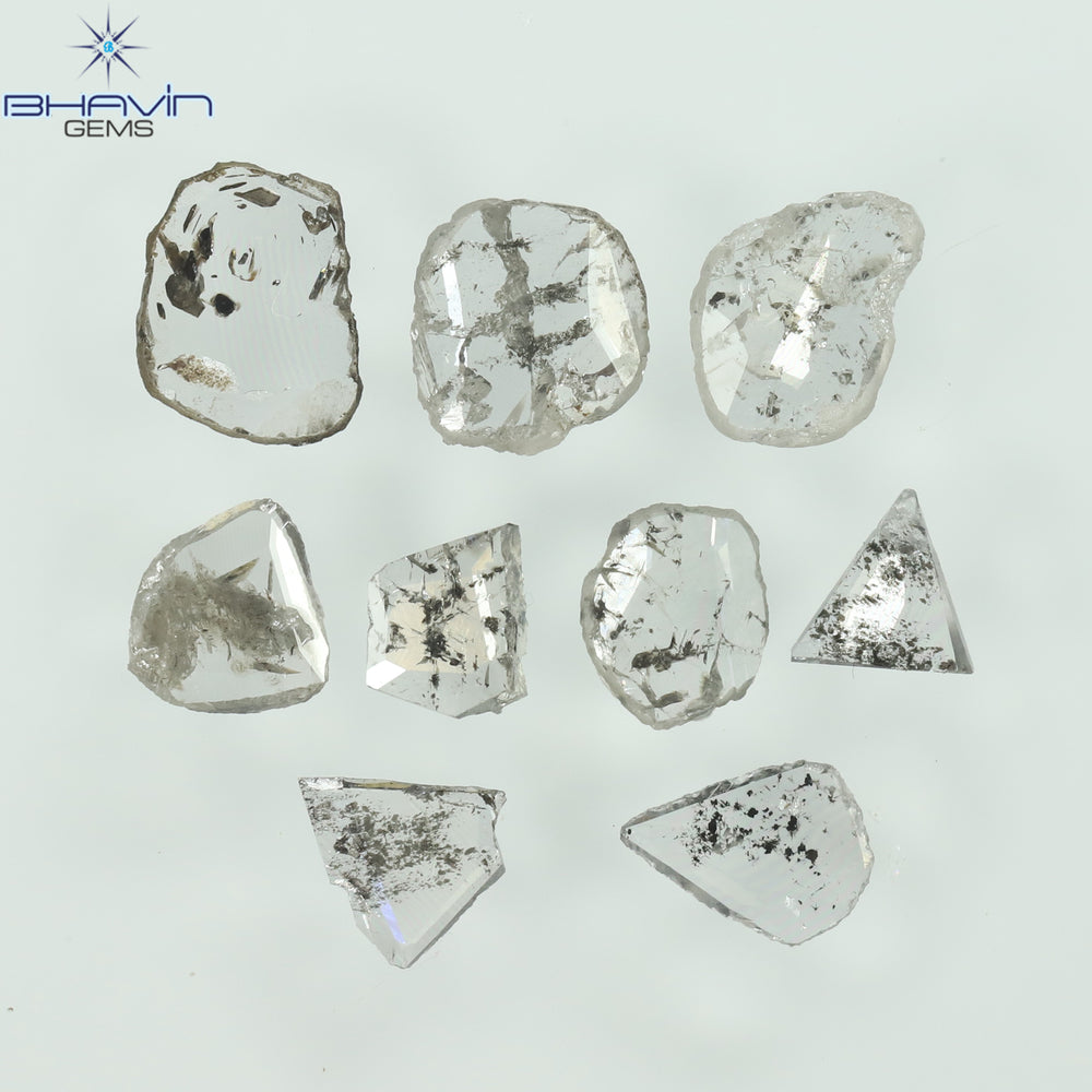 0.63 CT/9 Pcs Slice (Polki) Shape Natural loose Diamond Salt And Pepper Color I3 Clarity (4.50 MM)