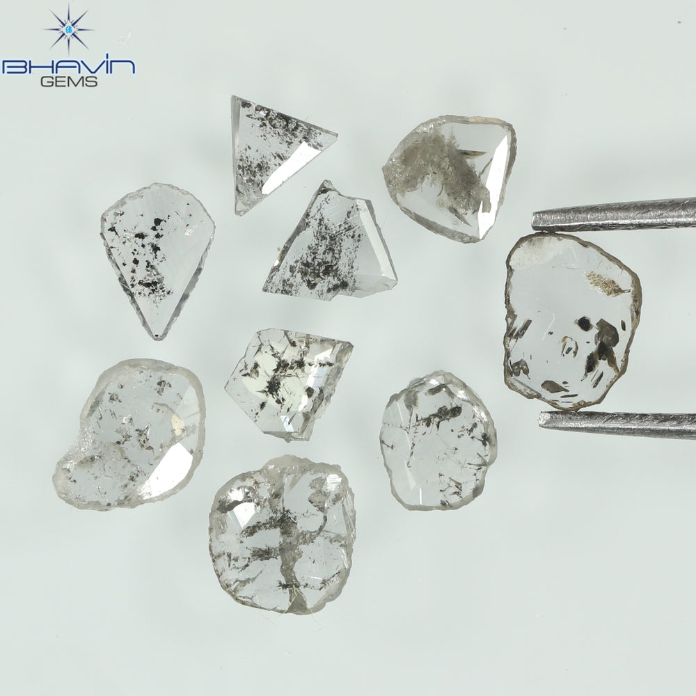 0.63 CT/9 Pcs Slice (Polki) Shape Natural loose Diamond Salt And Pepper Color I3 Clarity (4.50 MM)