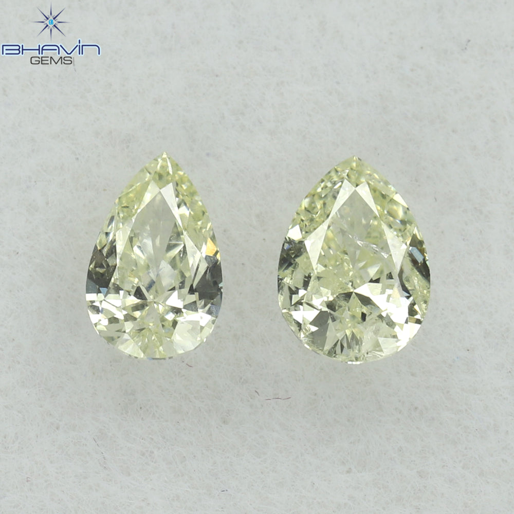 0.36 CT (2 PCS) Pear Shape Natural Diamond K Color VS-SI Clarity (4.85 MM)