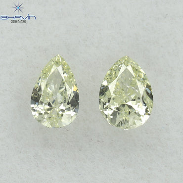 0.36 CT (2 PCS) Pear Shape Natural Diamond K Color VS-SI Clarity (4.85 MM)