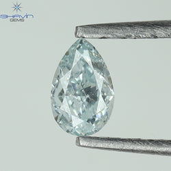 0.07 CT ペアシェイプ ナチュラル ダイヤモンド グリーンがかったブルー カラー VS1 クラリティ (3.68 MM)