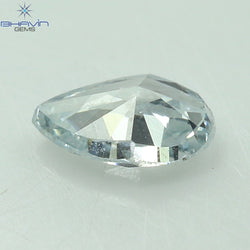 0.07 CT ペアシェイプ ナチュラル ダイヤモンド グリーンがかったブルー カラー VS1 クラリティ (3.68 MM)
