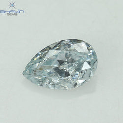 0.07 CT ペアシェイプ ナチュラル ダイヤモンド グリーンがかったブルー カラー VS1 クラリティ (3.68 MM)