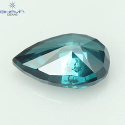 0.34 CT Enhanced Pear Shape Natural Loose Diamond Blue Color SI2 Clarity (5.58 MM)