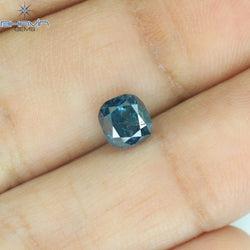 0.19 CT クッション シェイプ ナチュラル ダイヤモンド ブルー カラー SI1 クラリティ (3.38 MM)