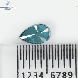 0.34 CT Enhanced Pear Shape Natural Loose Diamond Blue Color SI2 Clarity (5.58 MM)