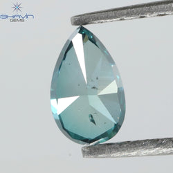 0.32 CT Enhanced Pear Shape Natural Loose Diamond Blue Color SI2 Clarity (5.36 MM)