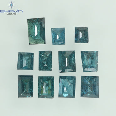 0.63 CT/11 Pcs Baguette Shape Natural Loose Diamond Blue Color I3 Clarity (3.05 MM)