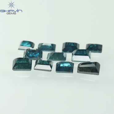 1.32 CT/11 Pcs Baguette Shape Natural Loose Diamond Blue Color I3 Clarity (3.80 MM)