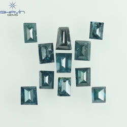 1.32 CT/11 Pcs Baguette Shape Natural Loose Diamond Blue Color I3 Clarity (3.80 MM)