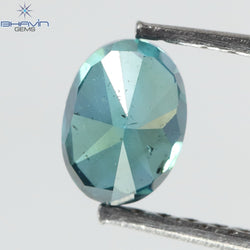 0.52 CT Oval Shape Enhanced Blue Color Natural Diamond SI2 Clarity (5.40 MM)
