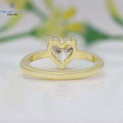 GIA Heart Diamond White (J) Color Gold Ring Engagement Ring