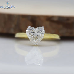 GIA Heart Diamond White (J) Color Gold Ring Engagement Ring