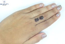 2.27 CT (2 Pcs) Uncut Slice Shape Natural Diamond Brown Color I3 Clarity (10.79 MM)