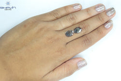 2.08 CT /2 PCS Uncut Slice Shape Natural Diamond Brown Color I3 Clarity (11.06 MM)
