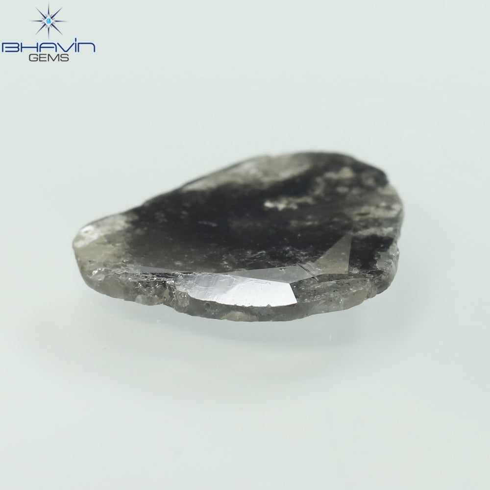 1.39 CT スライス シェイプ ナチュラル ダイヤモンド ソルト アンド ペッパー カラー I3 クラリティ (10.77 MM)