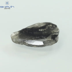1.39 CT スライス シェイプ ナチュラル ダイヤモンド ソルト アンド ペッパー カラー I3 クラリティ (10.77 MM)