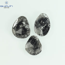 1.32 CT/8 Pcs Slice Shape Natural Diamond Salt And Pepper Color I3 Clarity (5.57 MM)