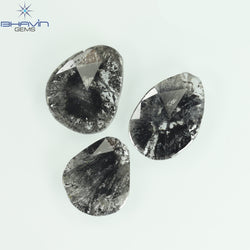 1.32 CT/8 Pcs Slice Shape Natural Diamond Salt And Pepper Color I3 Clarity (5.57 MM)