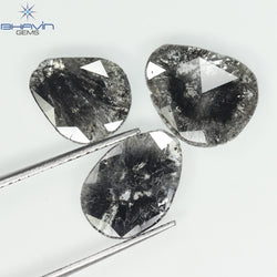 1.32 CT/8 Pcs Slice Shape Natural Diamond Salt And Pepper Color I3 Clarity (5.57 MM)