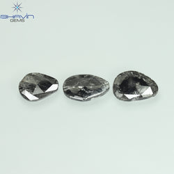1.32 CT/8 Pcs Slice Shape Natural Diamond Salt And Pepper Color I3 Clarity (5.57 MM)