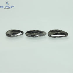 1.32 CT/8 Pcs Slice Shape Natural Diamond Salt And Pepper Color I3 Clarity (5.57 MM)