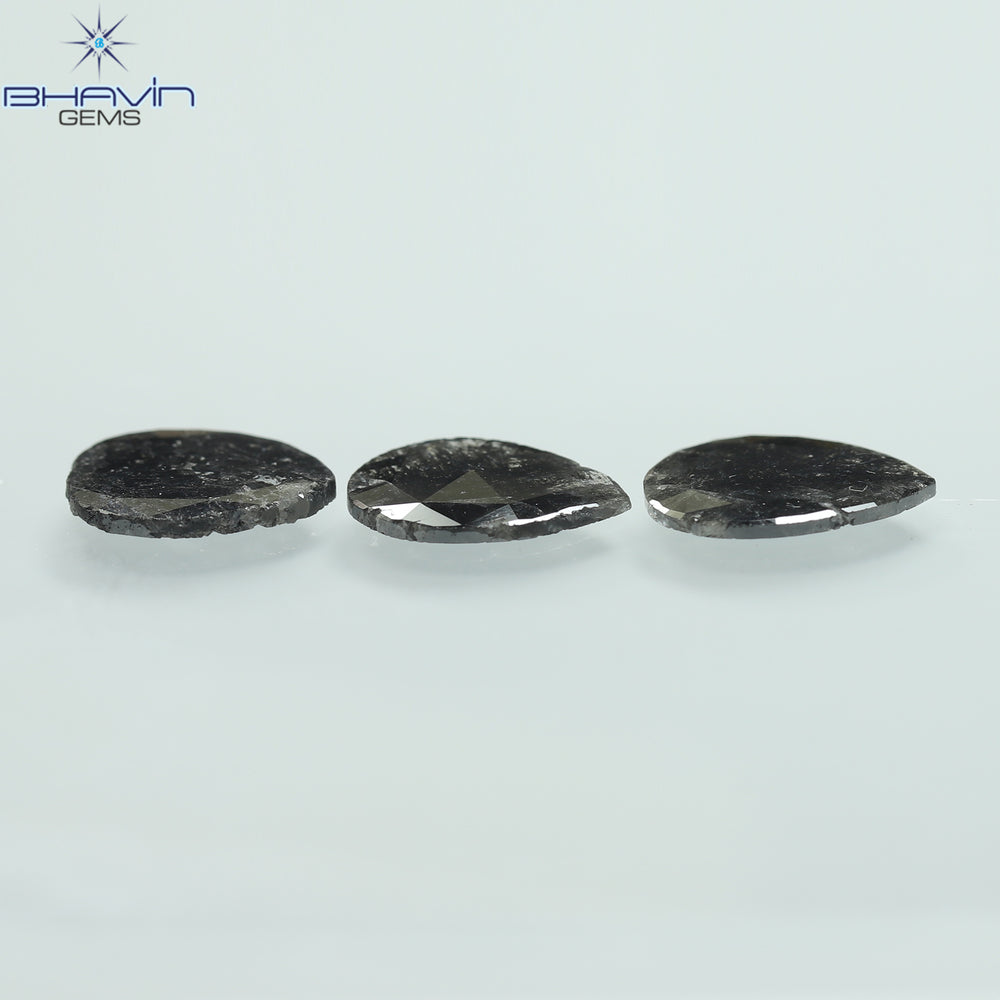 1.75 CT/5 ピース スライス形状 天然ダイヤモンド ソルト アンド ペッパー カラー I3 クラリティ (10.45 MM)