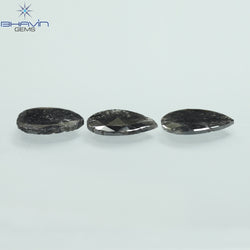 1.75 CT/5 ピース スライス形状 天然ダイヤモンド ソルト アンド ペッパー カラー I3 クラリティ (10.45 MM)