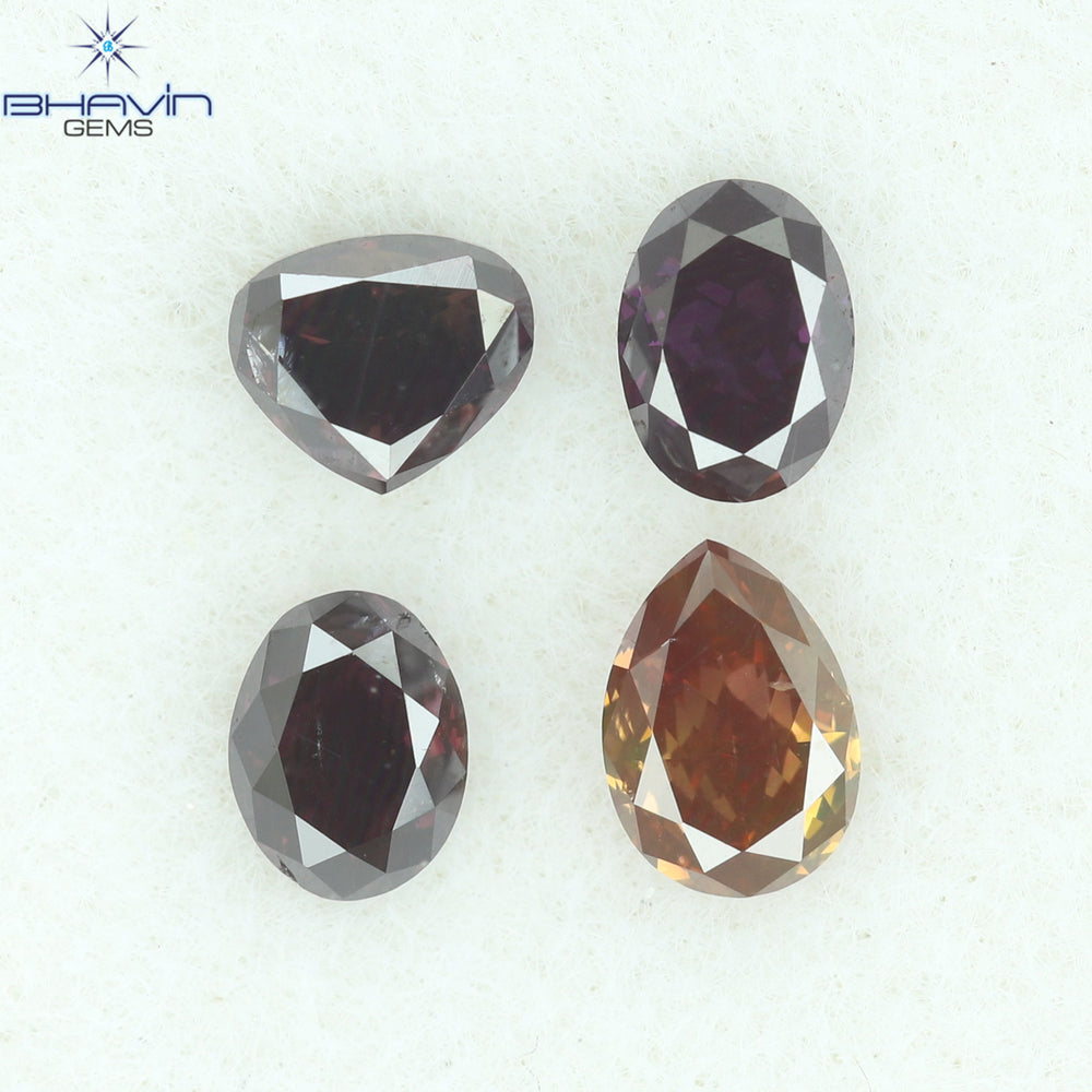 0.45 CT/4 CT Mix Shape Natural Diamond Pink Color SI1 Clarity (3.67 MM)