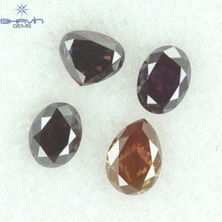 0.45 CT/4 CT Mix Shape Natural Diamond Pink Color SI1 Clarity (3.67 MM)