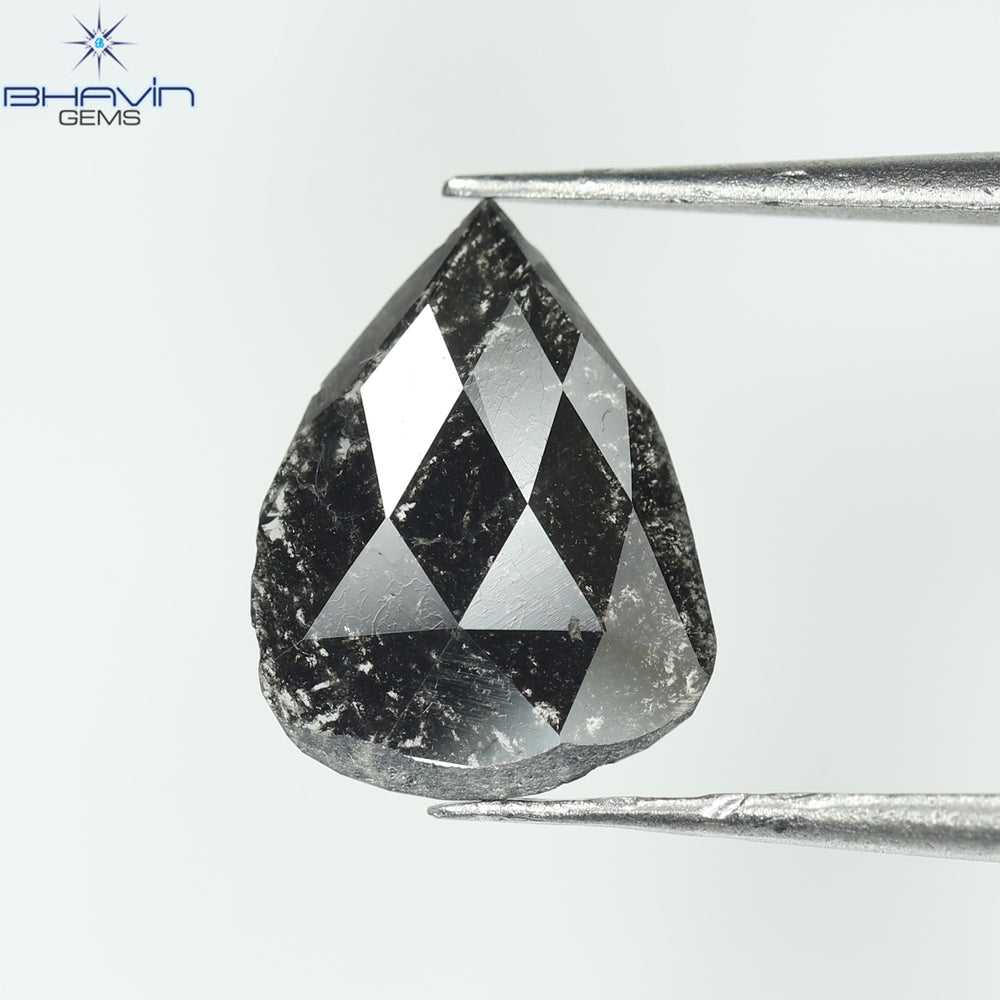 0.78 CT Slice Shape Natural Diamond Salt And Pepper Color I3 Clarity (10.36 MM)