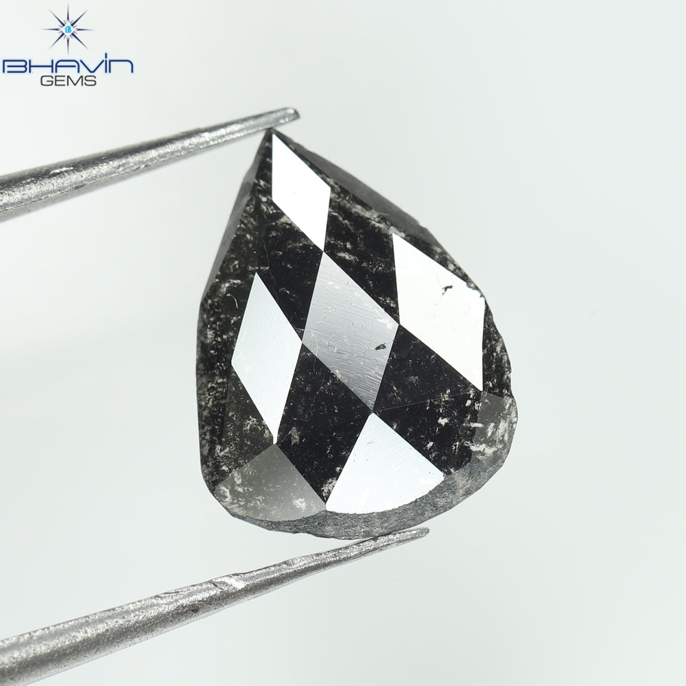 0.78 CT Slice Shape Natural Diamond Salt And Pepper Color I3 Clarity (10.36 MM)