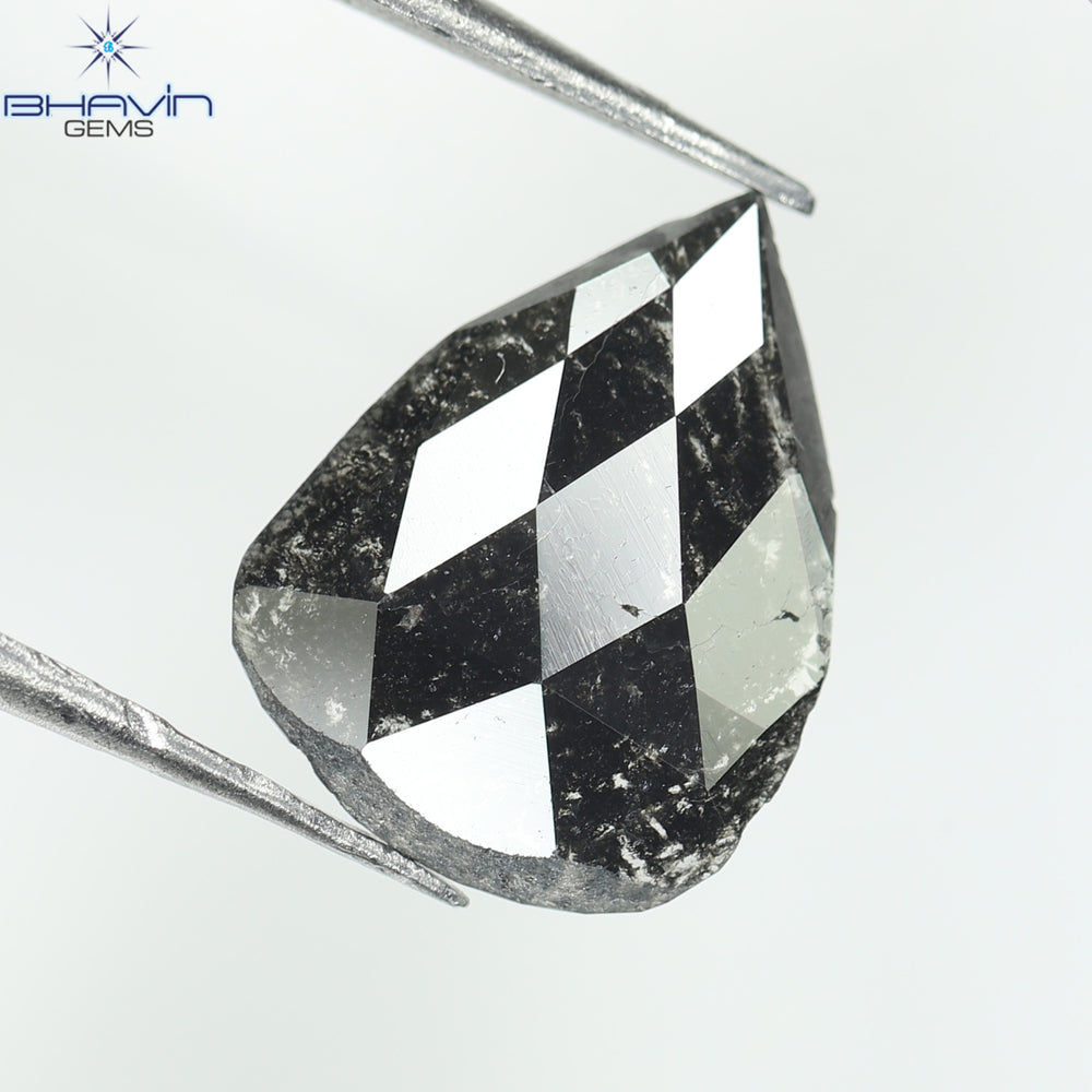 0.78 CT Slice Shape Natural Diamond Salt And Pepper Color I3 Clarity (10.36 MM)
