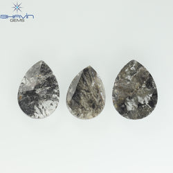 1.75 CT/5 ピース スライス形状 天然ダイヤモンド ソルト アンド ペッパー カラー I3 クラリティ (10.45 MM)