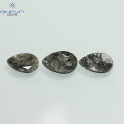 1.75 CT/5 ピース スライス形状 天然ダイヤモンド ソルト アンド ペッパー カラー I3 クラリティ (10.45 MM)
