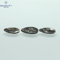 1.75 CT/5 ピース スライス形状 天然ダイヤモンド ソルト アンド ペッパー カラー I3 クラリティ (10.45 MM)