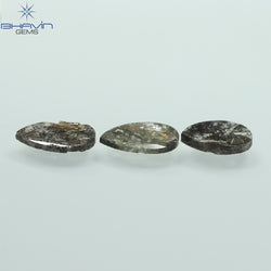 1.75 CT/5 ピース スライス形状 天然ダイヤモンド ソルト アンド ペッパー カラー I3 クラリティ (10.45 MM)