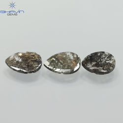 1.75 CT/5 ピース スライス形状 天然ダイヤモンド ソルト アンド ペッパー カラー I3 クラリティ (10.45 MM)