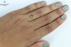 0.78 CT Pear Shape Natural Diamond Green (Chameleon) Color I2 Clarity (6.44 MM)