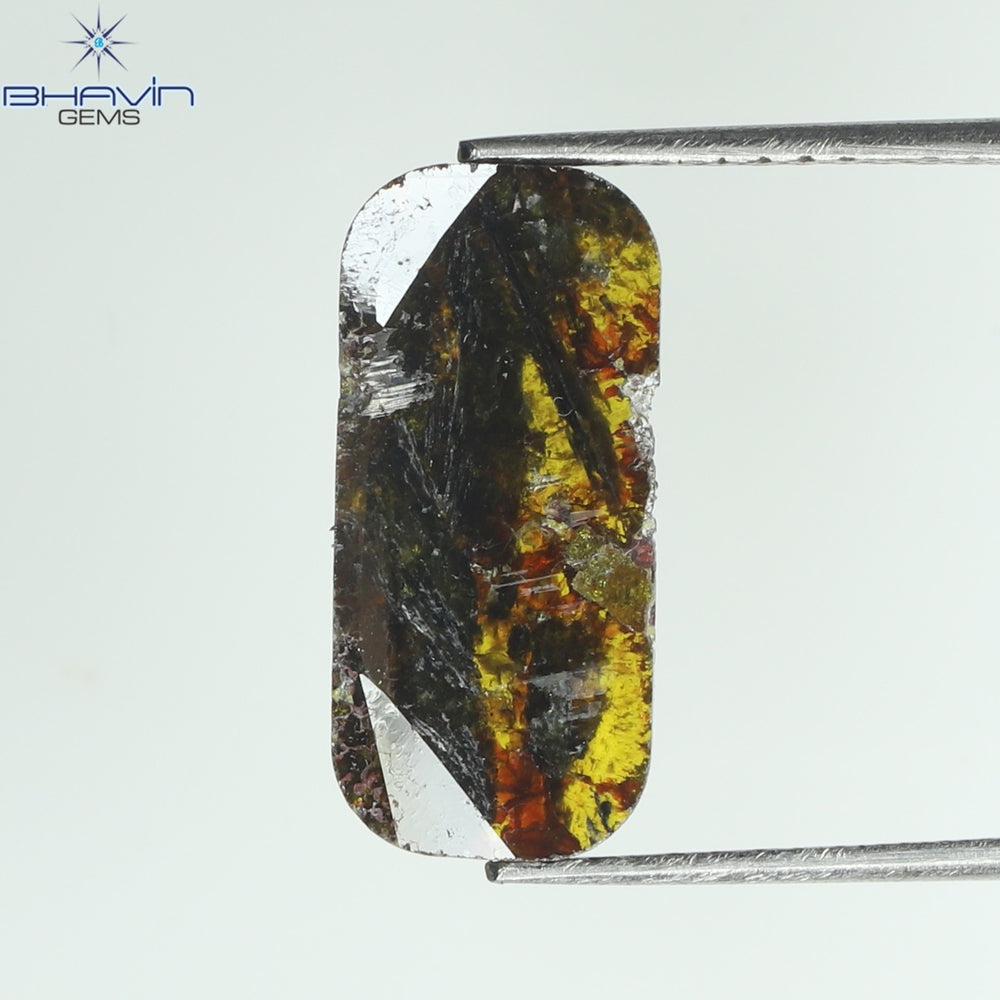 1.81 CT Slice Shape Natural Diamond Brown Color I3 Clarity (13.00 MM)