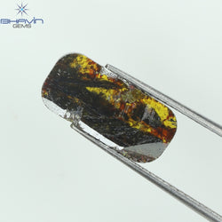 1.81 CT Slice Shape Natural Diamond Brown Color I3 Clarity (13.00 MM)